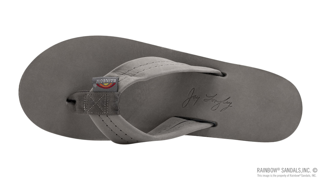 Signature Series -  Women's Single Layer Premier Grey Leather Lt. Blue Midsole 1" Wide Strap