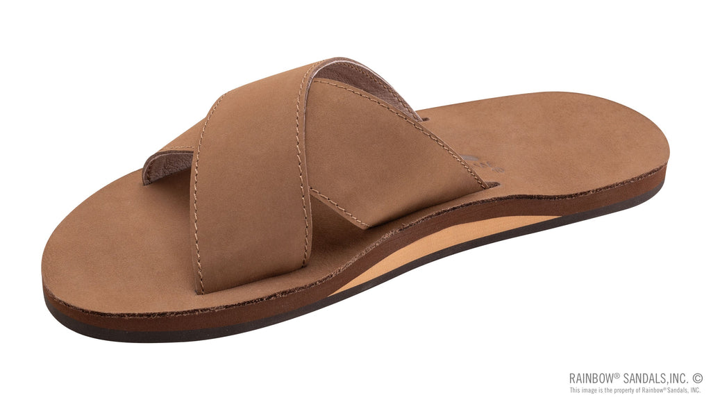 Premier Leather Single Layer Arch Cross Strap Flat Stitch