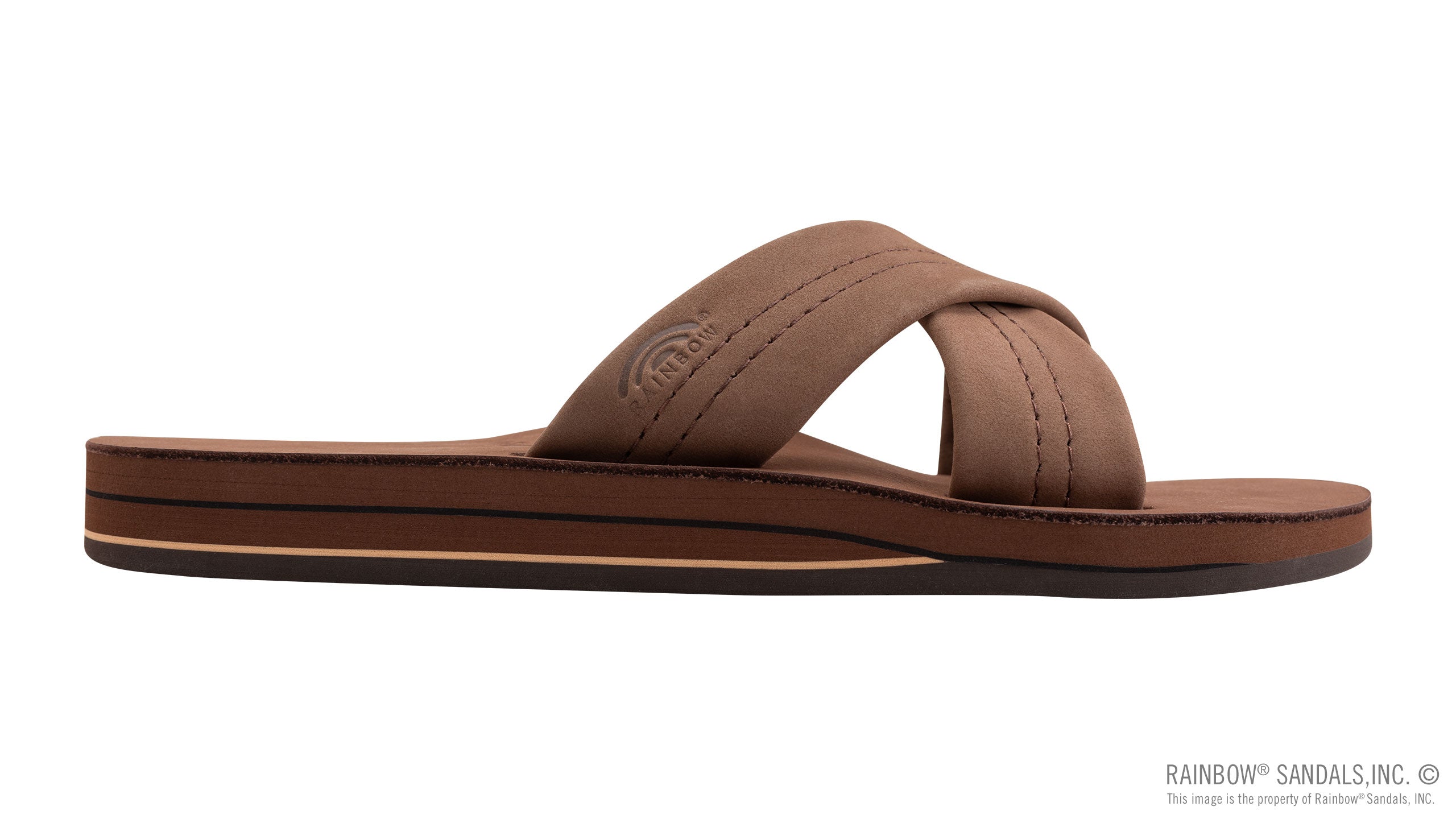 Premier Leather Double Layer Arch Cross Strap Rolled Stitch
