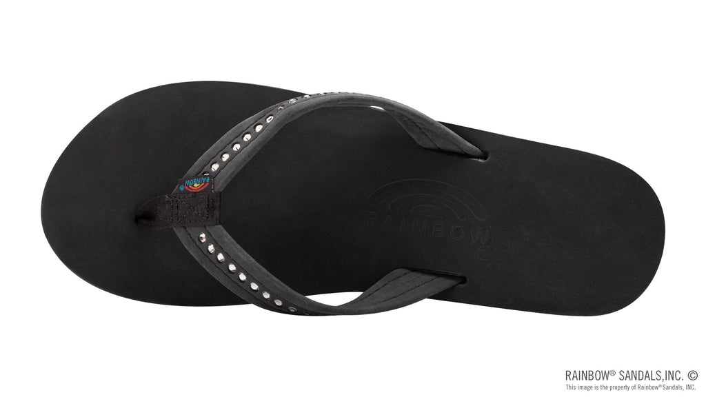 Six Layer Leather Wedge - 3/4" Strap with Crystals