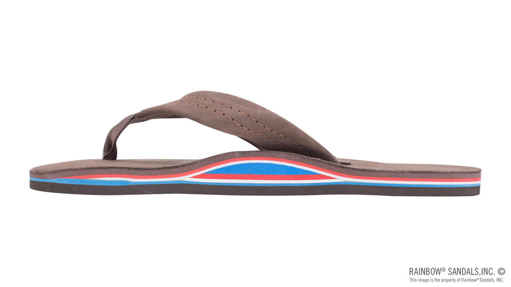 The Americana- Women's  Single layer eXpresso-Red White Blue Mid Sole
