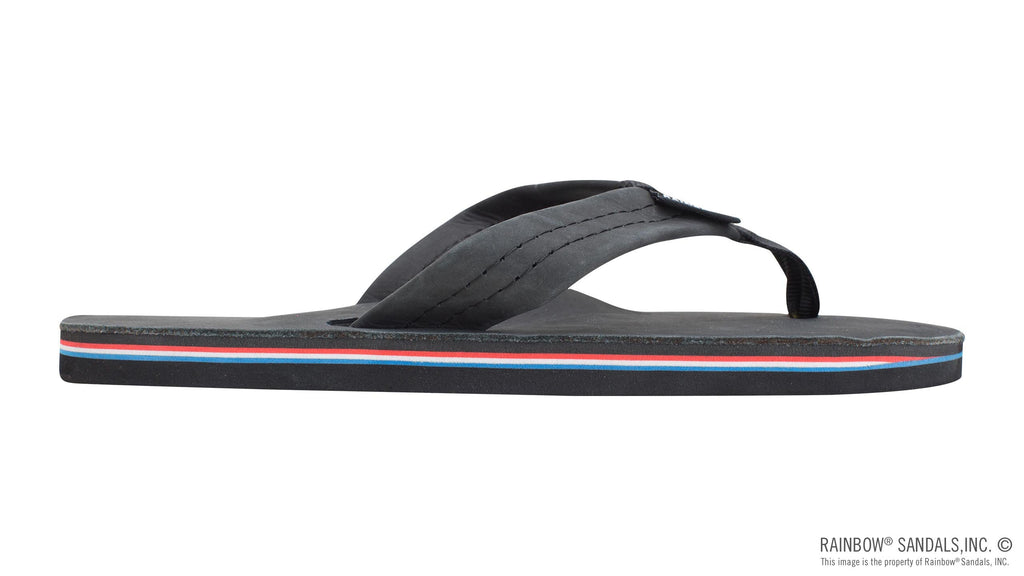 The Americana - Women's  Single layer Premier Leather Red White & Blue Mid Sole with a 1" Strap