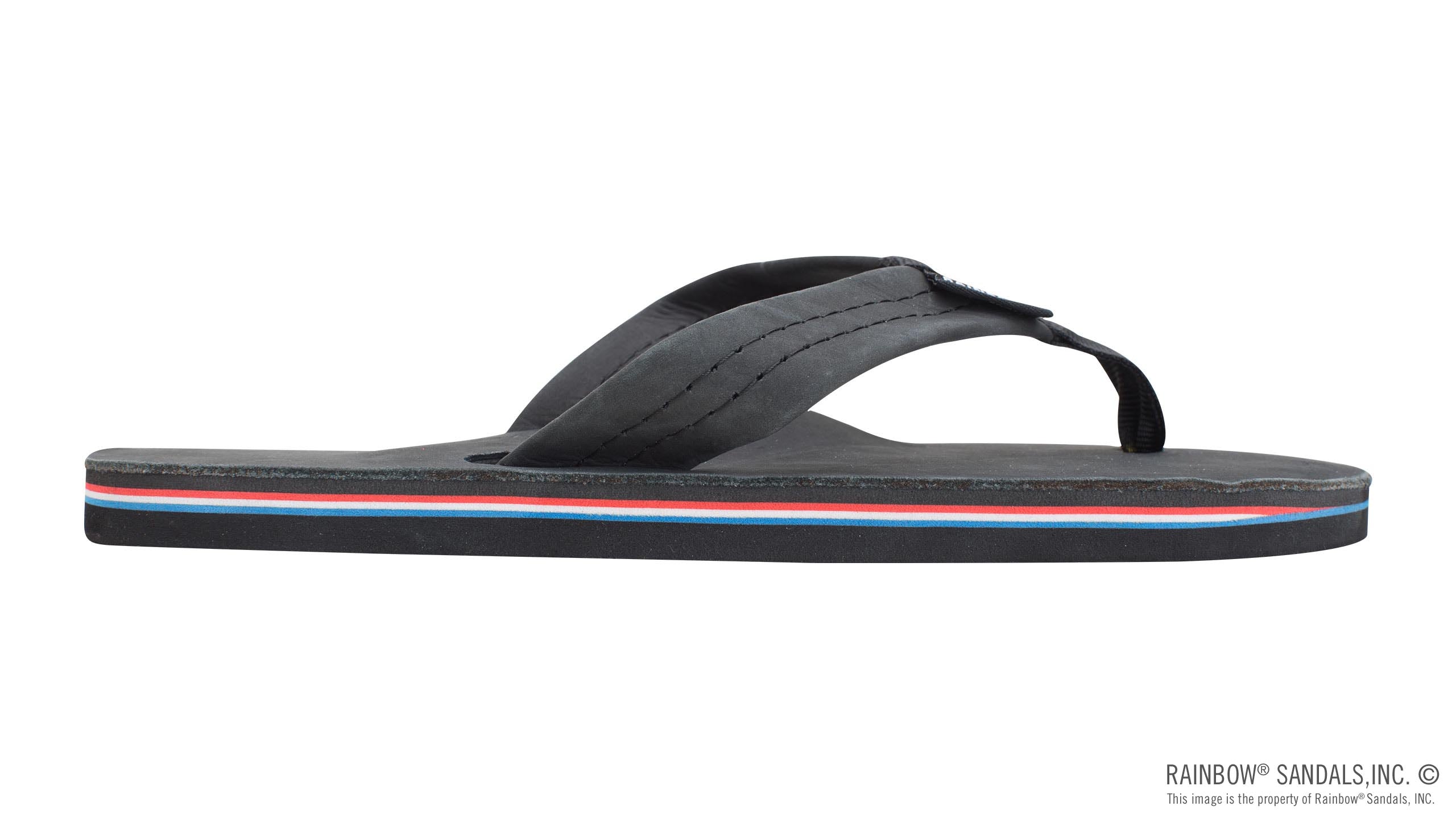 The Americana - Women's  Single layer Premier Leather Red White & Blue Mid Sole with a 1" Strap