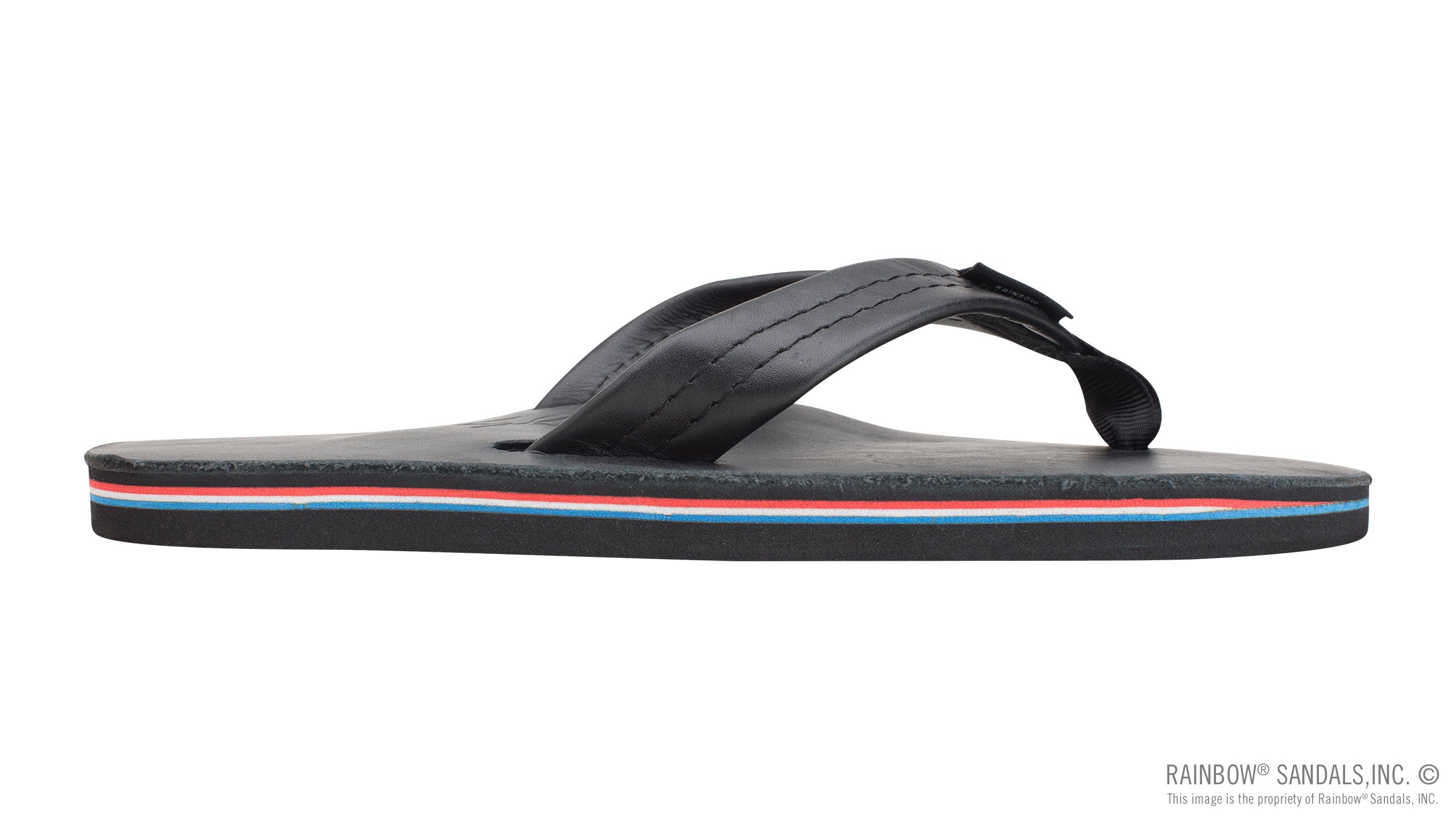 The Americana - Men's Single Layer Classic Leather with Red White & Blue Mid Sole