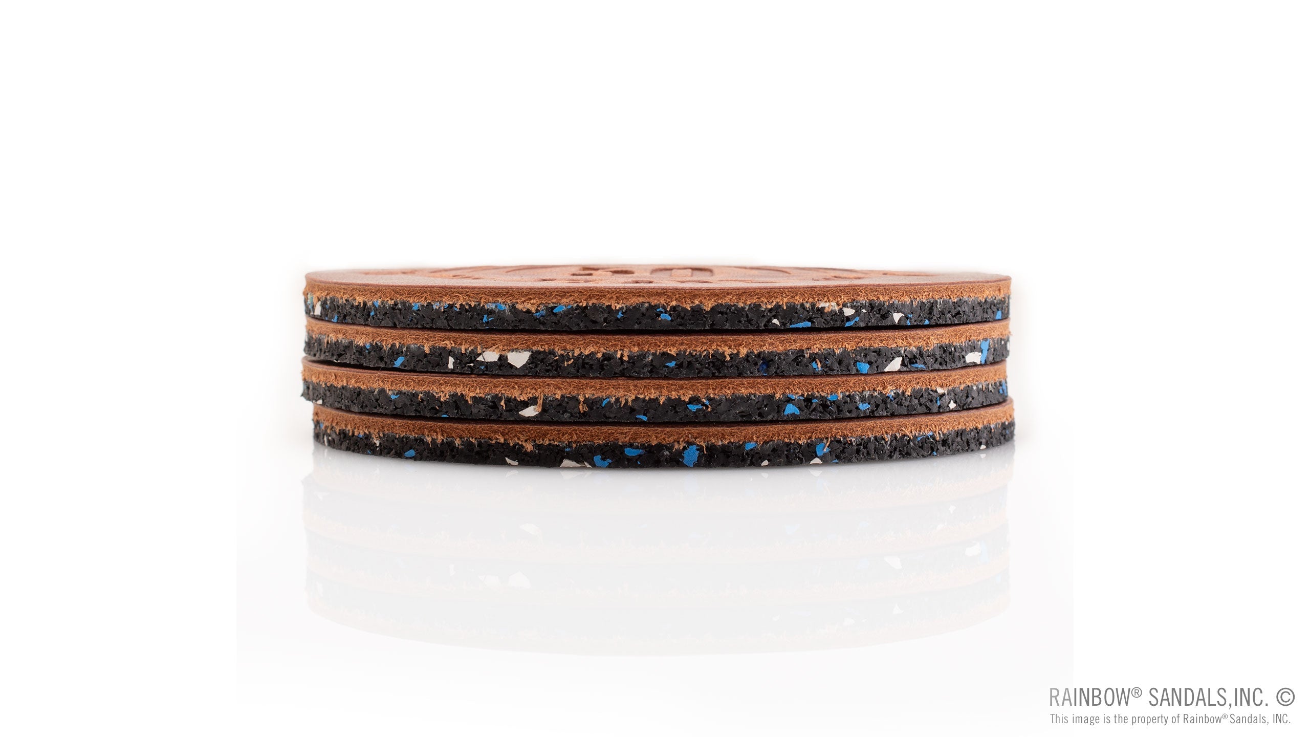 Coaster 4 pack - Rust - Leather