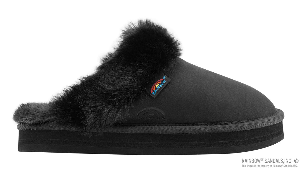 Sunset Snugs - Leather, Fleece Lined Slipper Single Layer Arch