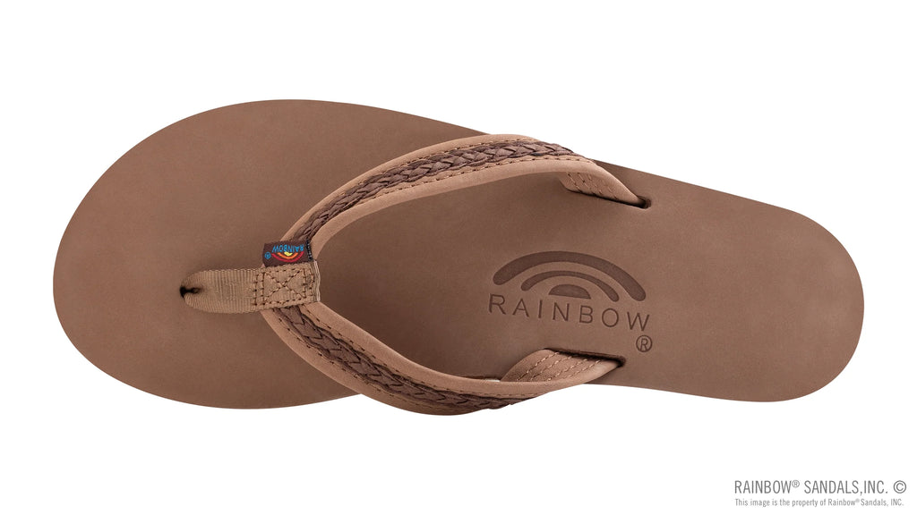 The Willow – Double Layer Arch Support Premier Leather with Inset Double Braided 3/4” Medium Strap